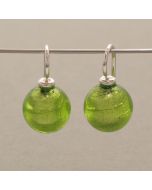 Light Green Murano Glass Bead Earrings