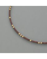 Delicate necklace hematite, brown-golden