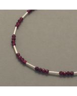 Delicate Garnet Necklace with Silver