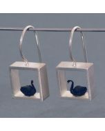 “Black Swan” Silver Earrings
