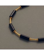 Onyx Necklace with Gilded Silver