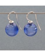 Dark Blue Murano Glass Bead Earrings