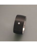 Carbon Ring with Diamond (12mm Width)