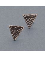 Small Blackened Silver Triangle Ear Studs