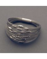 “Lenses” Stainless Steel Bracelet with Multiple Bands