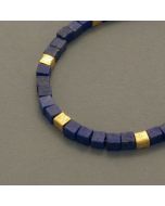 Cubed Lapis Lazuli Necklace with Gilded Silver 