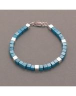 Cubed Turquoise Bracelet with Silver