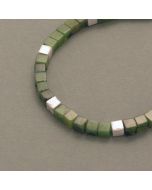 Cubed Jade Necklace with Silver