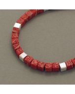 Cubed Coral Necklace with Silver