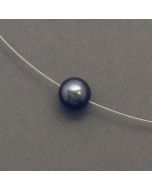Silver Circlet with Dark Pearl Pendant