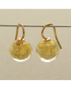 Gold Murano Glass Bead Earrings