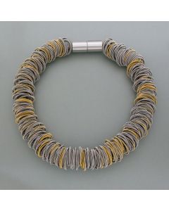Organic necklace steel, bicolor