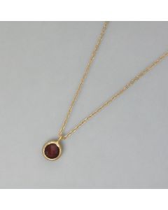 Delicate garnet necklace, gold plated