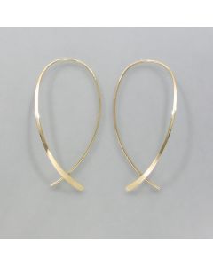 Silver earrings long and delicate, gold plated