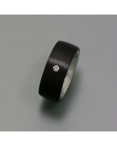 Carbon Ring with Diamond (9mm Width)