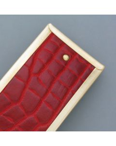 Hair clip red leather / brass