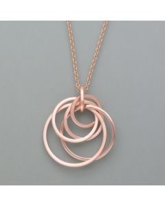Pendant playful rings rosé gold plated