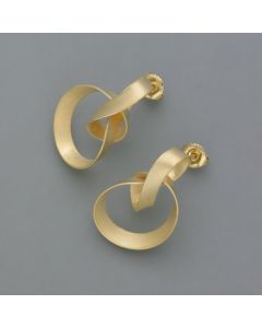 Tagliatelle ear studs gold-plated