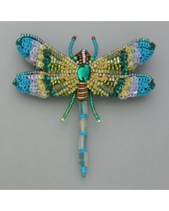 Colorful dragonfly brooch