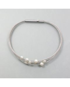 Bracelet floating beads, silver