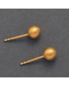 Gold-plated sphere ear studs
