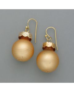 Christmas ball earrings, gold matt