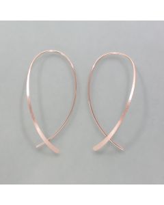 Silver earrings long and delicate, rosé gold plated