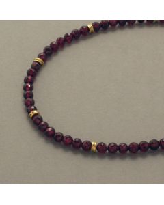 Faceted Garnet Necklace with Gilded Silver
