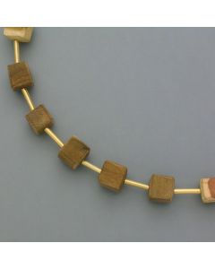 New necklace with acacia cubes