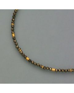 festive gemstone necklace with pyrite