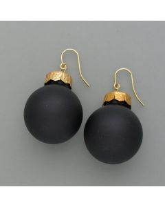 Earrings Christmas ball, black