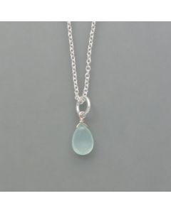 small pendant chalcedony drop and 925 silver