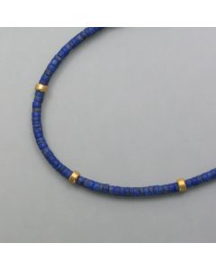 Lapis necklace with golden elements