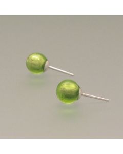 Light Green Murano Glass Ear Studs