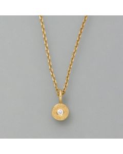 Small diamond pendant on a gold-plated silver necklace