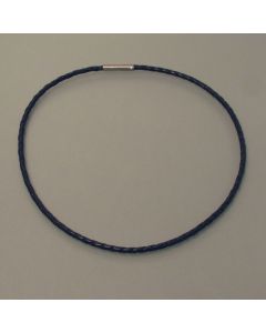 Braided leather collar, titanium clasp