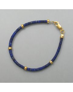 Lapis bracelet with golden elements