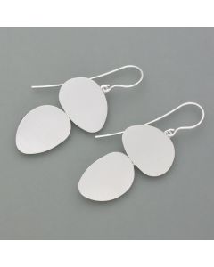 Earrings silver surface, large