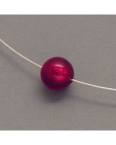 Silver Necklace with Red Murano Glass Bead