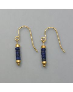 Lapis earrings with golden elements