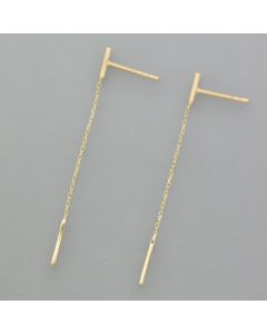 Long gold earrings