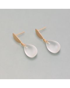 Rose Gold-Plated Matte Rock Crystal Earrings