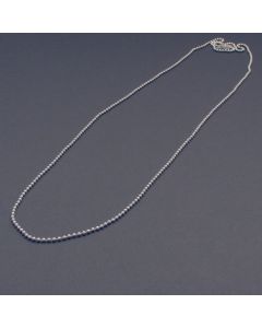 Long delicate silver necklace sphere