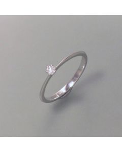 White Gold Ring with Small Diamond