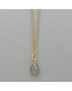 small pendant labradorite drop and gold plated silver