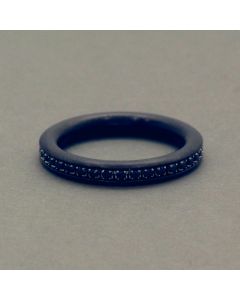 Blackened Stainless Steel Ring with Cubic Zirconia