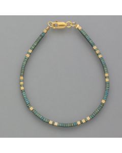 Delicate bracelet hematite, green-gold