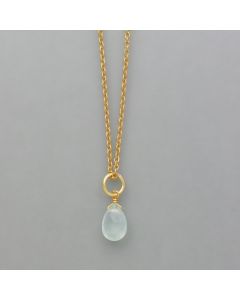 small pendant chalcedony drop and gold plated silver