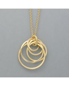 Large pendant playful rings made of gold plated silver