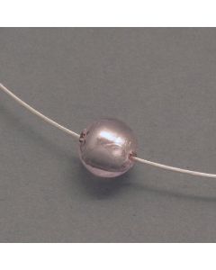 Silver Necklace with Pink Murano Glass Bead